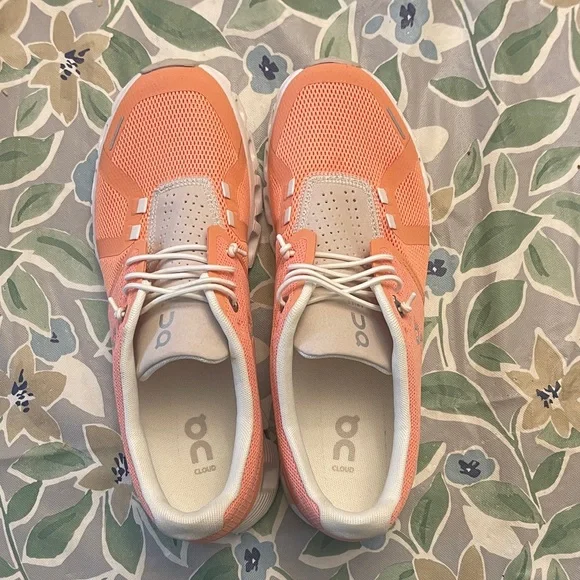 Women's Athletic Shoes in Peach and White - Picture 5 of 6